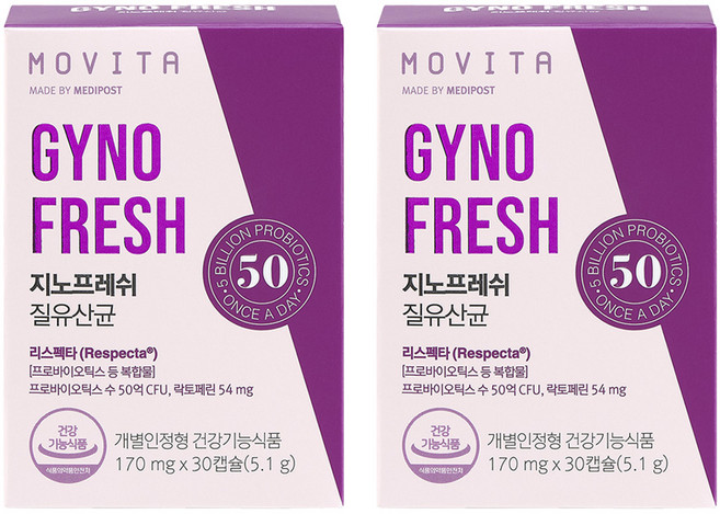 지노프레쉬 질유산균 50억, 30정, 2개