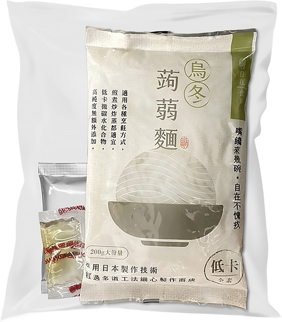 自在食刻 蒟蒻寬麵 檸檬青醬, 240g, 1盒