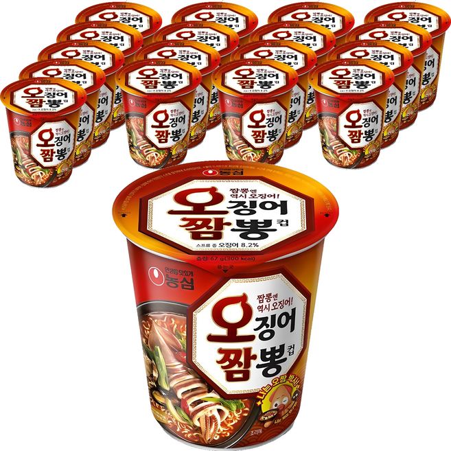 Champong Ramyun 杯裝魷魚海鮮味湯麵 67g, 18入