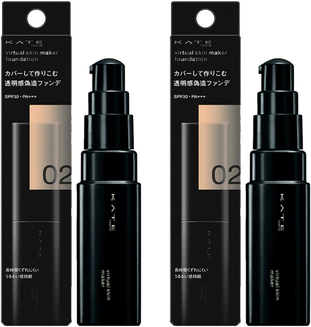 KATE 凱婷 台灣公司貨 幻象零瑕粉底液 25ml, 02, 2個