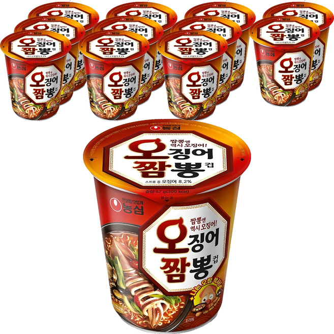Champong Ramyun 杯裝魷魚海鮮味湯麵 67g, 12入