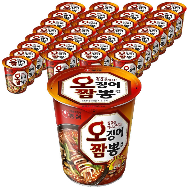 Champong Ramyun 杯裝魷魚海鮮味湯麵 67g, 30入