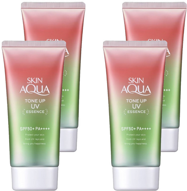 SKIN Aqua 水潤肌 柔光透亮防曬飾底凝露 玫瑰粉 SPF50+ PA++++ 80g 提亮膚色, 4件