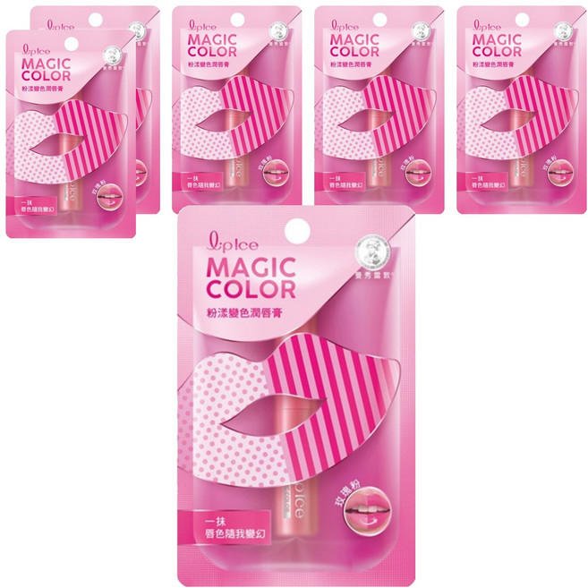 MENTHOLATUM 曼秀雷敦 粉漾變色潤唇膏 玫瑰粉 隨雙唇溫度變化, 2g, 6支