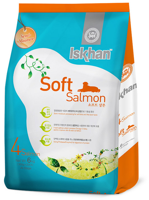 이즈칸 독 소프트 살몬 리뉴얼, 연어, 6kg, 1개