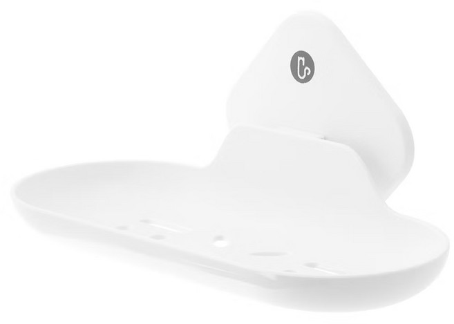 ffcat 強力無痕貼純白肥皂置物架 57001 20 x 10.6 x 9.7cm 79g, 白色, 1個