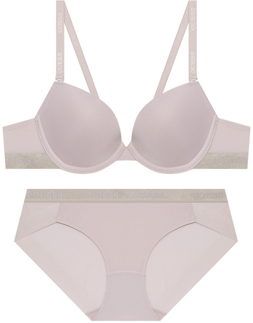 GUESS UNDERWEAR 亮粉紅腰帶 涼感胸罩 + 內褲套組