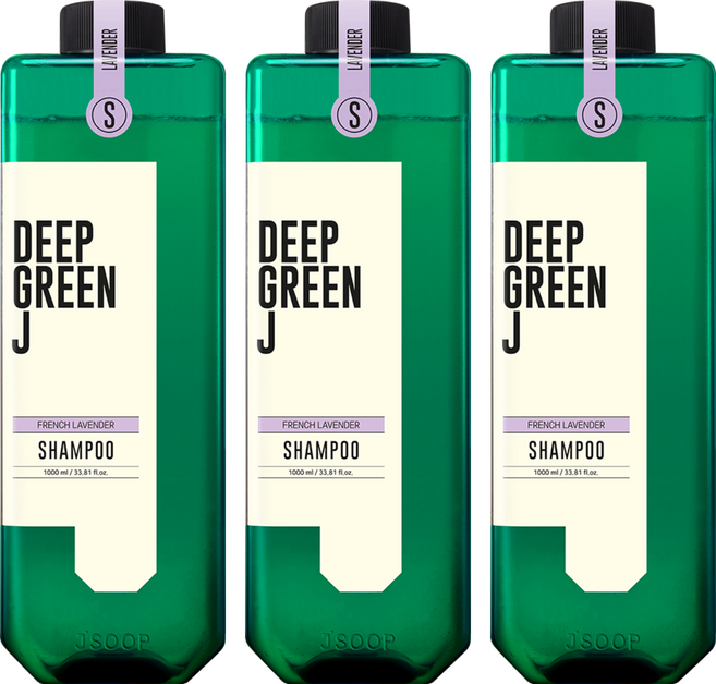 딥그린제이 아로마 비건 샴푸 프렌치 라벤더, 1L, 3개