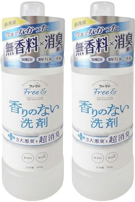 FaFa 熊寶貝Free 無香精濃縮洗衣精, 500ml, 2瓶