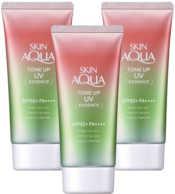 SKIN Aqua 水潤肌 柔光透亮防曬飾底凝露 玫瑰粉 SPF50+ PA++++ 80g 提亮膚色, 3件
