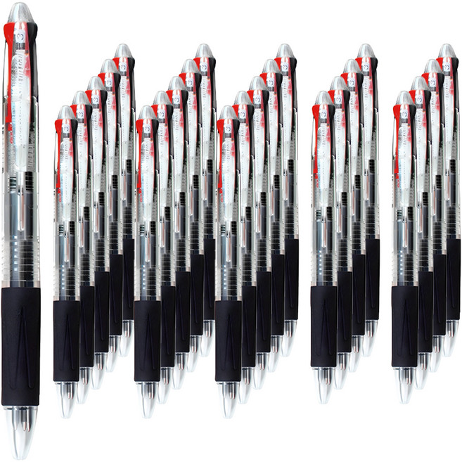 모닝글로리 슬립온 3색 볼펜 0.7 mm, 화이트, 24개