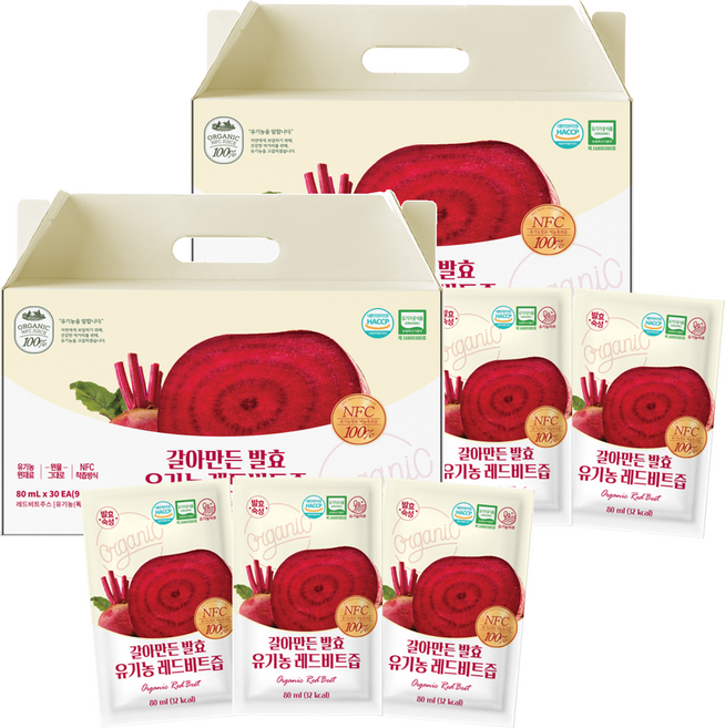 유기농마루 정품 갈아만든 발효 레드비트즙, 2.4L, 2개