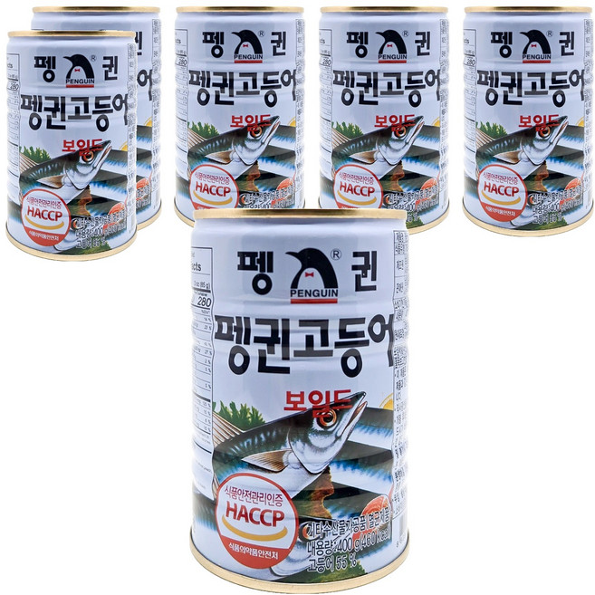 펭귄 고등어 보일드, 6개, 400g