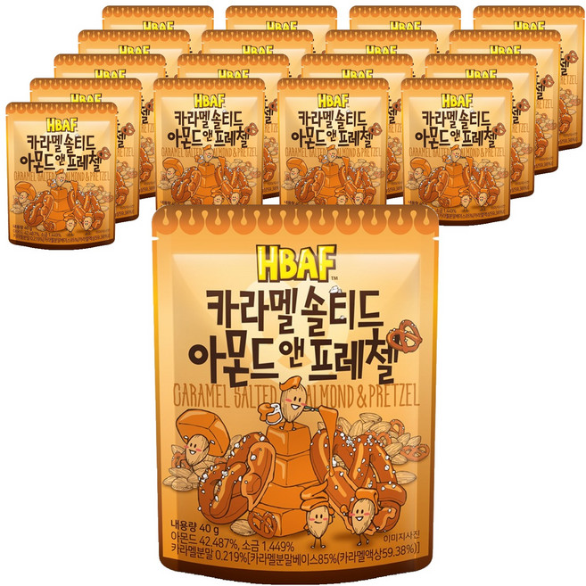 HBAF 鹹焦糖杏仁椒鹽脆餅, 40g, 18包