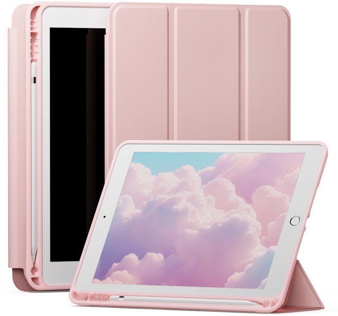 신지모루 스마트커버 펜슬 수납 태블릿 케이스, 핑크 샌드, 1개