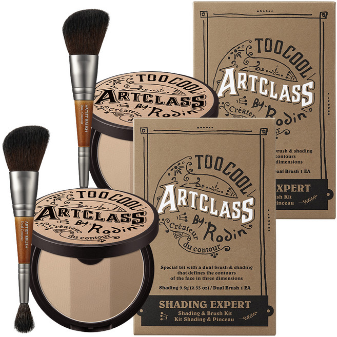 투쿨포스쿨 아트클래스 바이로댕 쉐딩 9.5g + 듀얼 컨투어 브러쉬, 모던, 2개