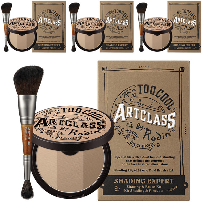 투쿨포스쿨 아트클래스 바이로댕 쉐딩 9.5g + 듀얼 컨투어 브러쉬, 모던, 4개