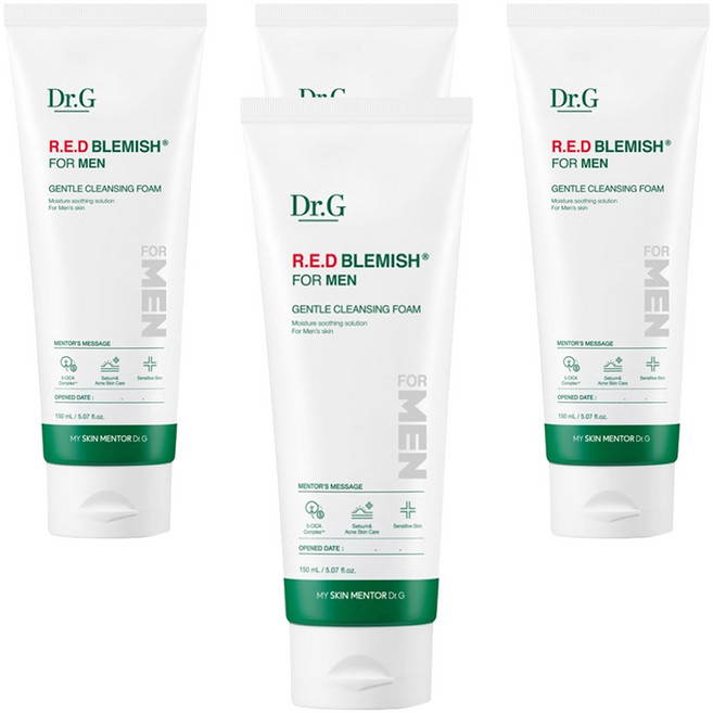 닥터지 레드 블레미쉬 포 맨 젠틀 클렌징 폼, 150ml, 4개