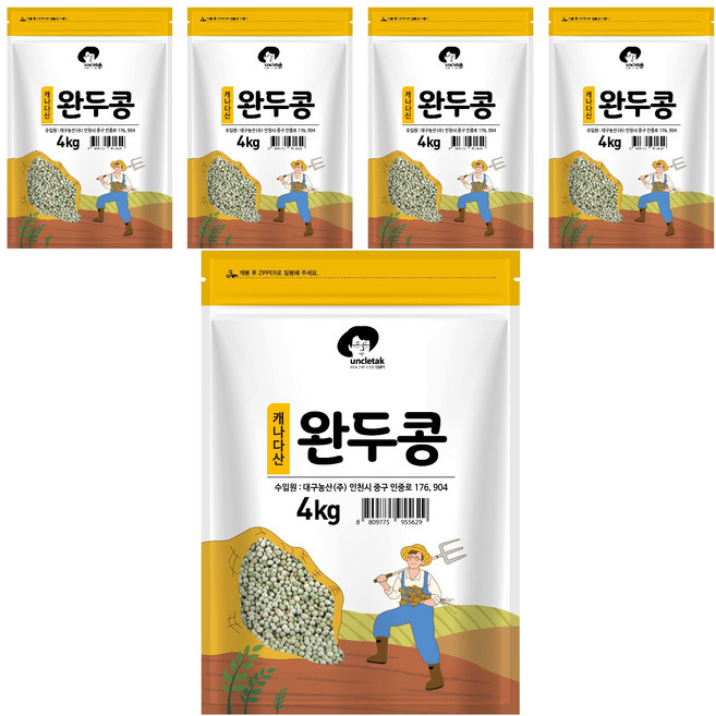 엉클탁 완두콩, 4kg, 5개