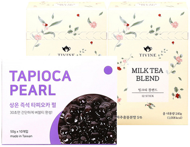 티바인 밀크티 블렌드 스틱 24p + 타피오카펄 10p, 1세트