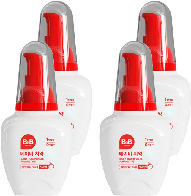 비앤비 베이비 치약 액상형 사과맛, 80g, 1개입, 4개