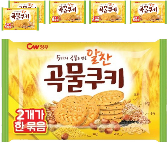 청우식품 알찬곡물쿠키, 200g, 6개