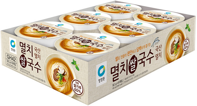 청정원 쌀로만든 멸치 컵쌀국수, 92g, 6개