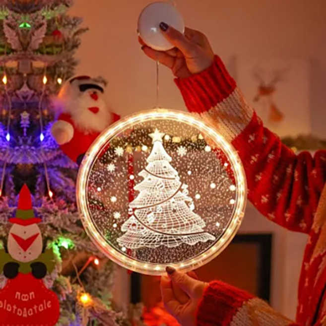 Apex Innovation LED 吸盤式掛燈 24CM 透明款 聖誕樹 暖白光, 1個