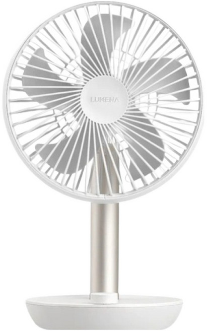 Lumena STAND 3Z N9-FAN USB 桌上型擺頭隨行風扇 4000mAh 電池 最長使用時間 20 小時, 銀灰色