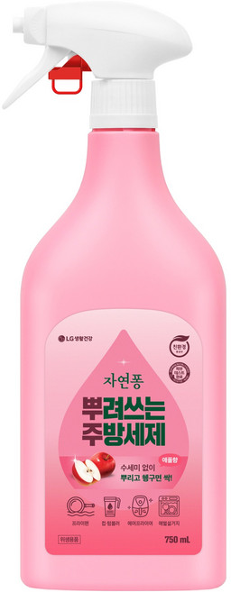 자연퐁 뿌려쓰는 주방세제 용기형 애플향, 750ml, 1개