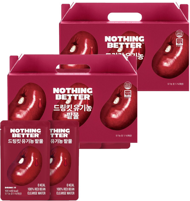 낫띵베럴 드링킷 유기농 팥물, 100ml, 24개입, 2개