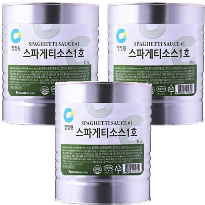청정원 스파게티소스 1호, 3.1kg, 3개