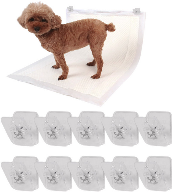 딩동펫 강아지 소프트 배변패드 고정 집게, 투명, 1개입, 10개
