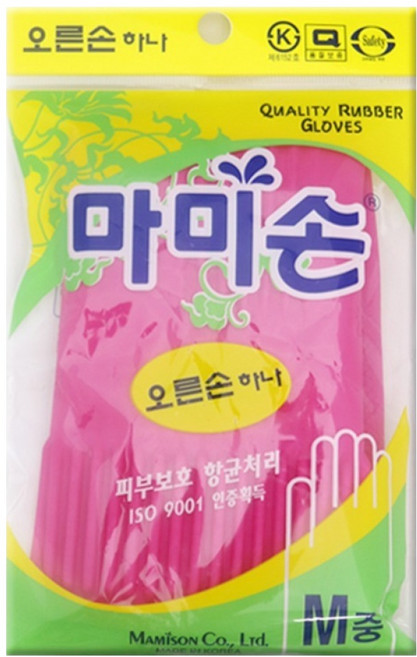 마미손 고무장갑 오른손만 하나, 핑크, 중(M), 1개