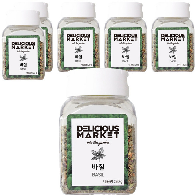 딜리셔스마켓 바질 럽드 향신료, 20g, 6개