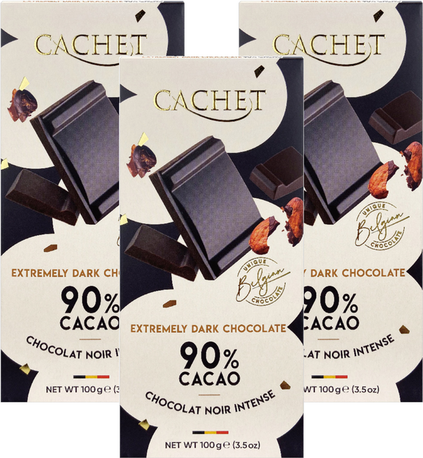 CACHET 凱薩 90%巧克力, 100g, 3片