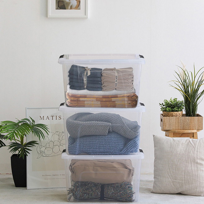 아이리스 리빙박스 DDTB, 투명, 66L, 3개