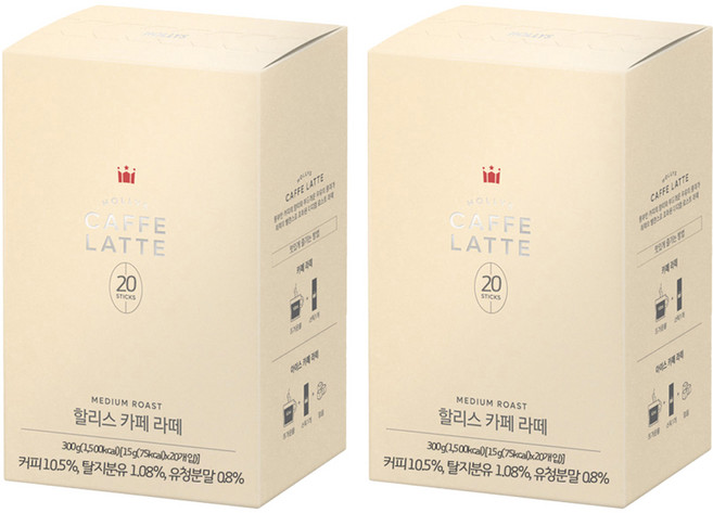 HOLLYS 咖啡拿鐵沖泡粉隨身包, 15g, 20條, 2盒