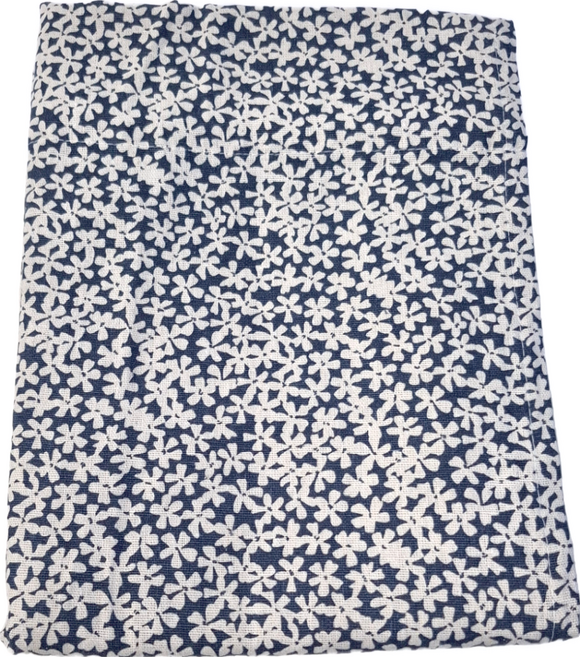 小銅板 日式亞麻門簾, 藍色碎花