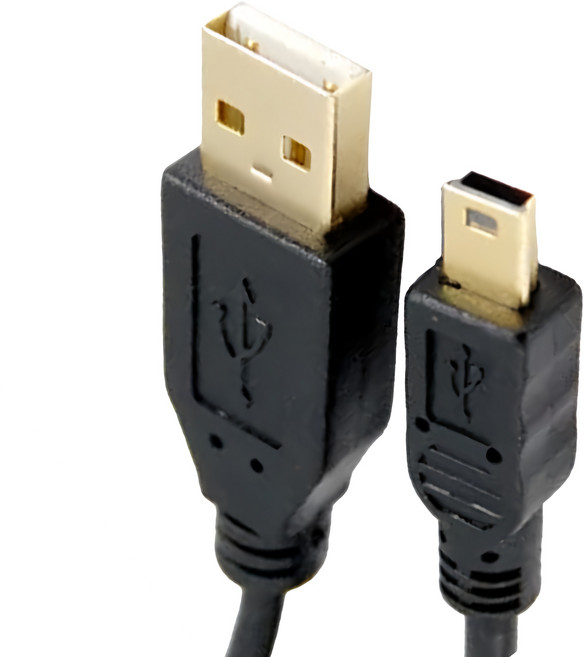 Cable 凱堡 USB 2.0 A公 Mini 5Pin 傳輸線, 0.3m, 黑色, 1條