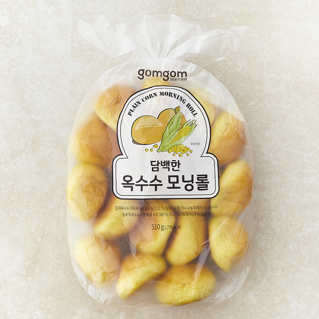곰곰 담백한 옥수수 모닝롤, 510g, 1개