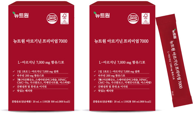 뉴트원 아르기닌 프리미엄 7000 15p, 300ml, 2개