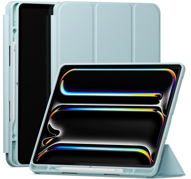 신지모루 신지폴리오 스마트커버 애플펜슬 수납 태블릿 케이스, 소다, 1개