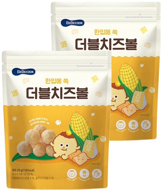 베베쿡 콘볼 과자, 치즈, 25g, 2개