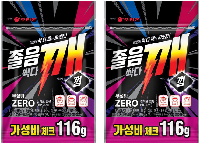 오리온 졸음싹다깨껌 리필, 116g, 2개