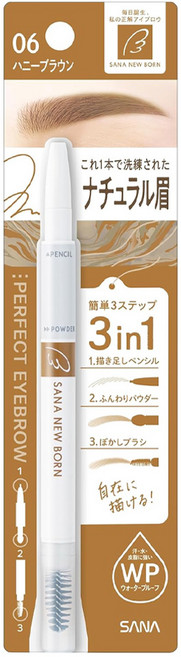 SANA 莎娜 New Born 柔和三用眉彩筆 0.15g, 1件, 06 蜜糖棕