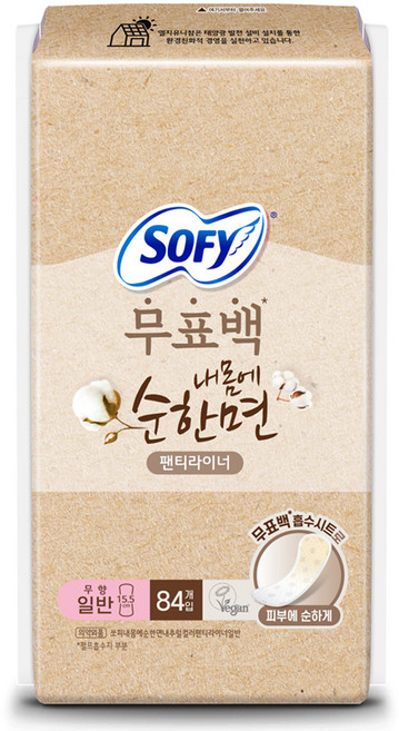 쏘피 무표백 내몸에 순한면 팬티라이너, 일반, 84개입, 1개