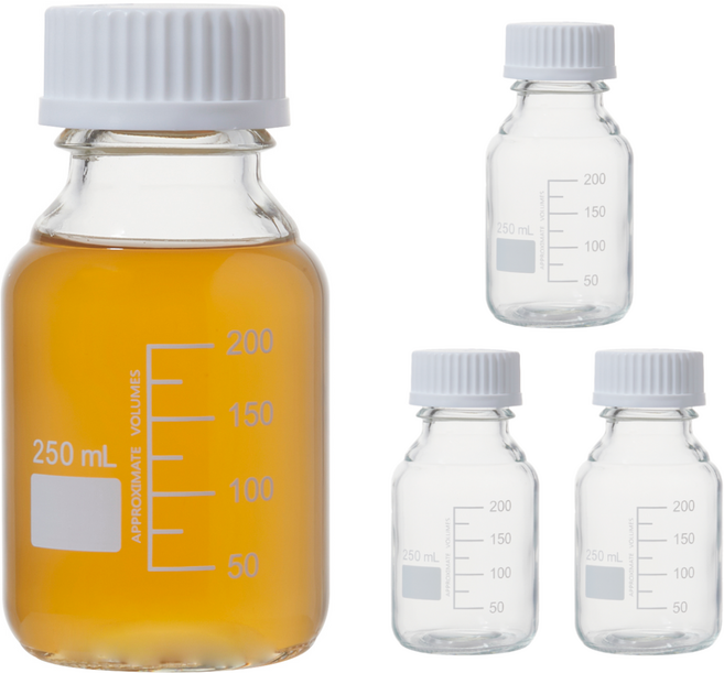 코멧 홈 눈금유리 공병 + 뚜껑 세트, 250ml, 4세트