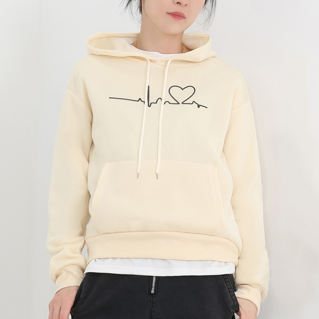 Elsso Heart Hertz 圖案連帽長袖T恤