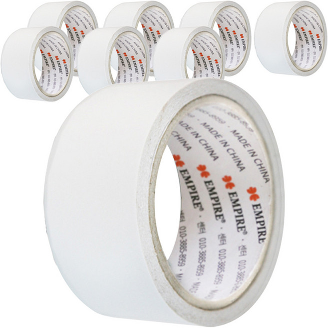 엠파이어 양면테이프 48mm x 10m, 화이트 반투명, 8개입